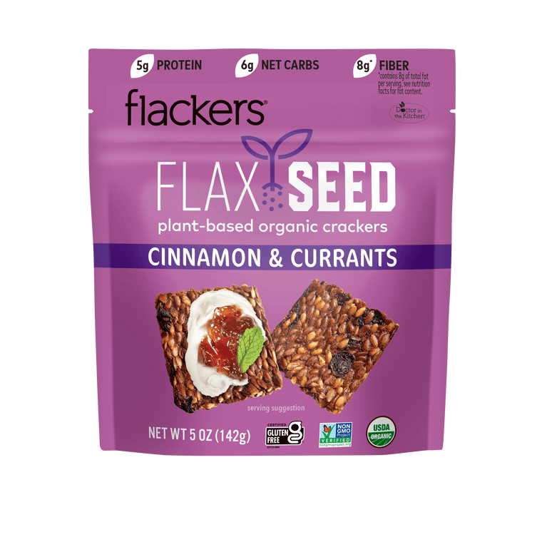 Cinnamon & Currants Flaxseed Crackers