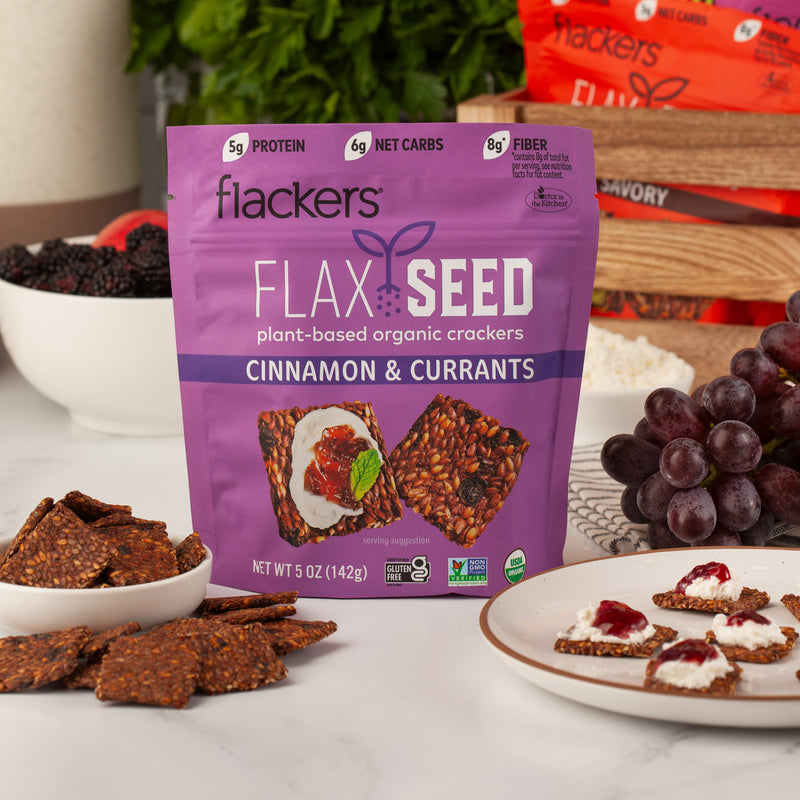 Cinnamon & Currants Flaxseed Crackers