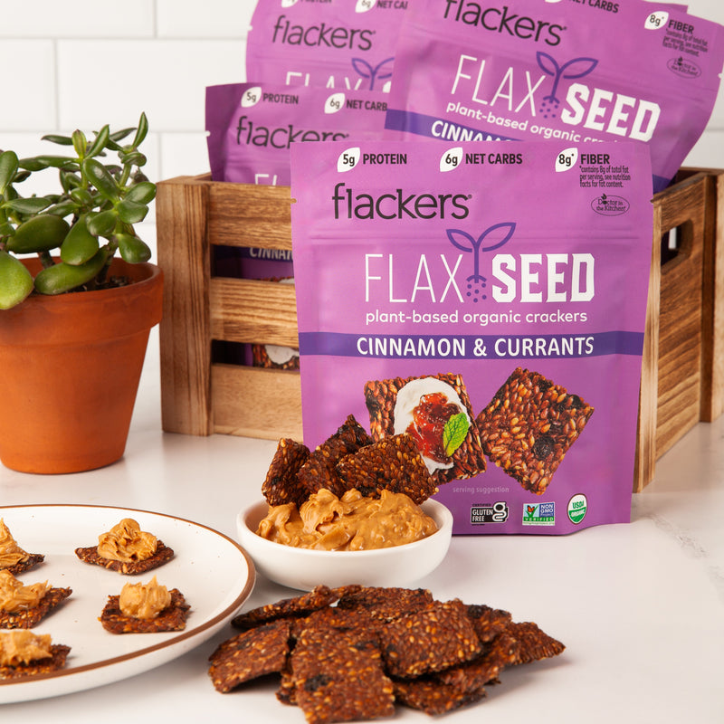 Cinnamon & Currants Flaxseed Crackers