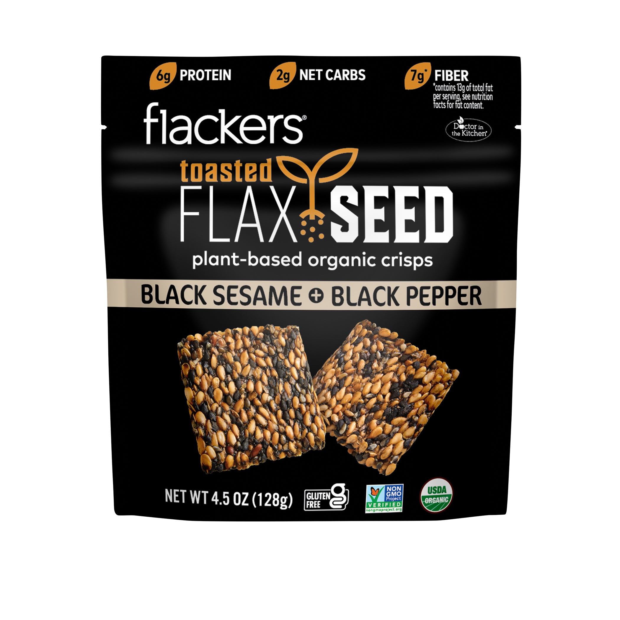 Black Sesame and Black Pepper Toasted Seed Crisps