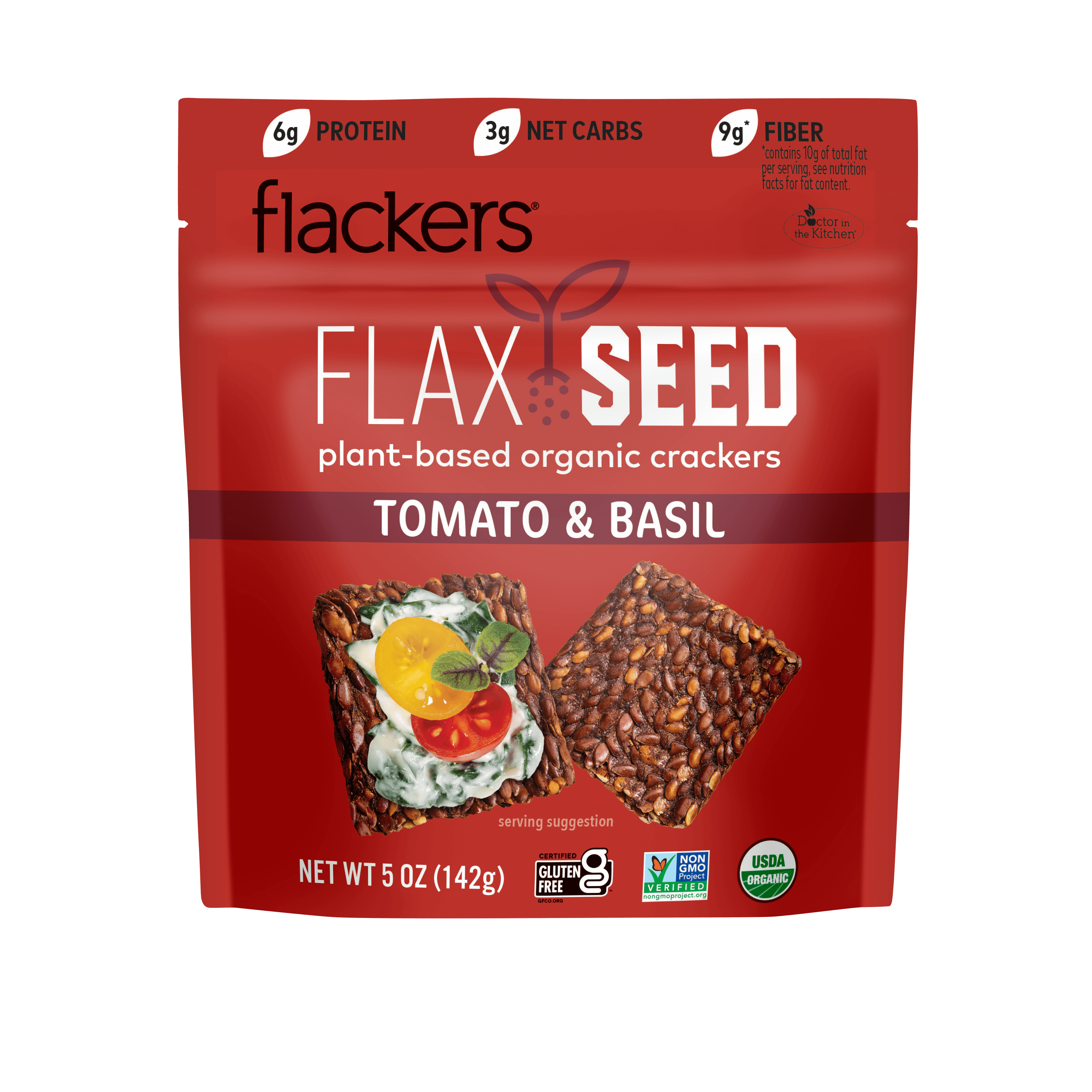 Tomato & Basil Flaxseed Crackers
