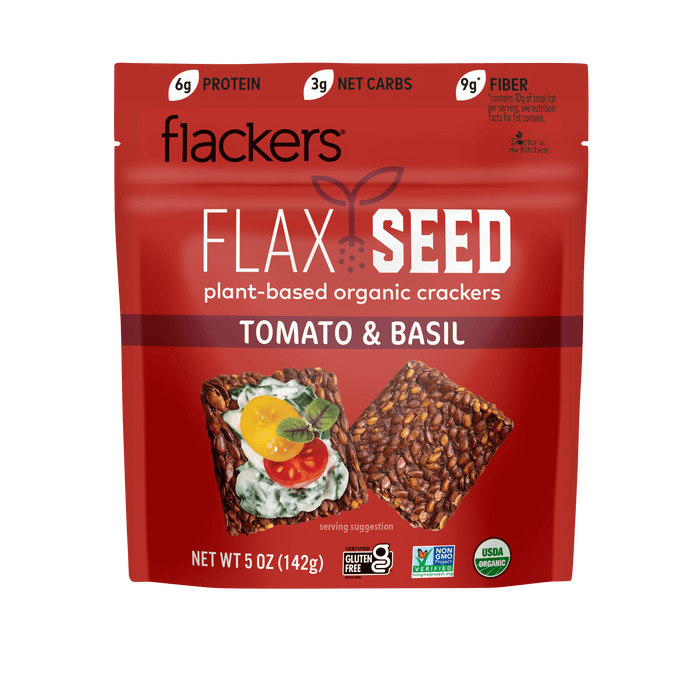 Tomato & Basil Flaxseed Crackers