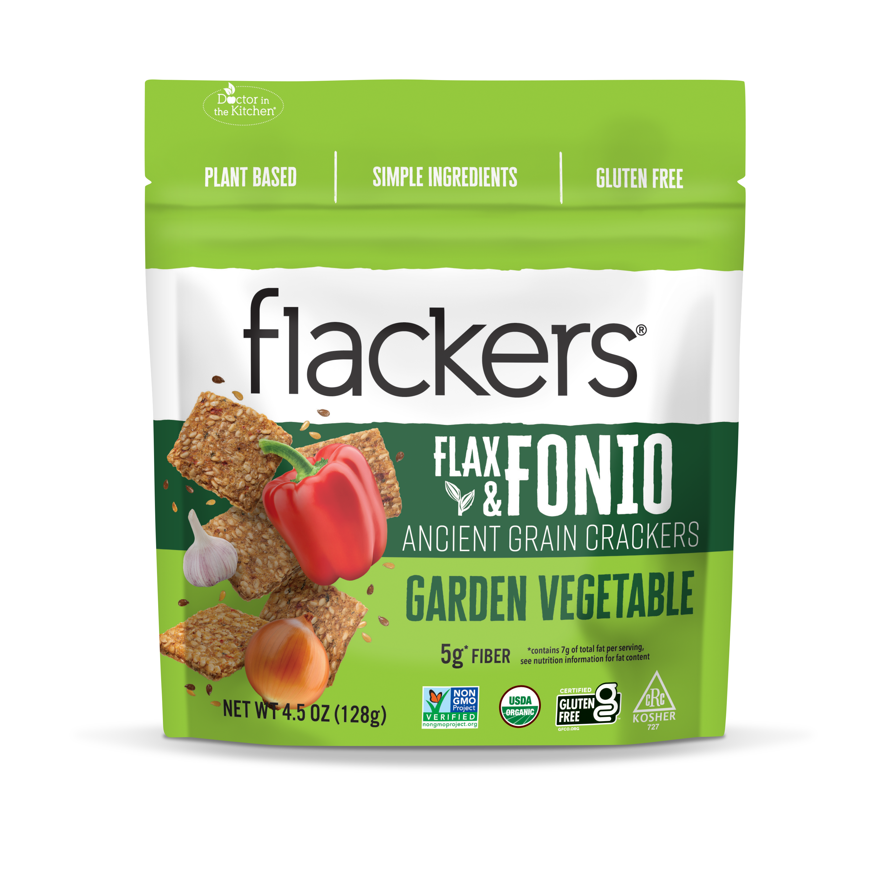 Garden Vegetable Flax & Fonio Crackers